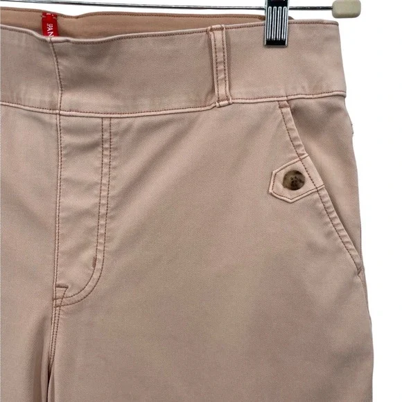 Spanx Women's Stretch Twill Cropped Wide Leg Pants Pink Blush 1X Petite - Picture 2 of 9